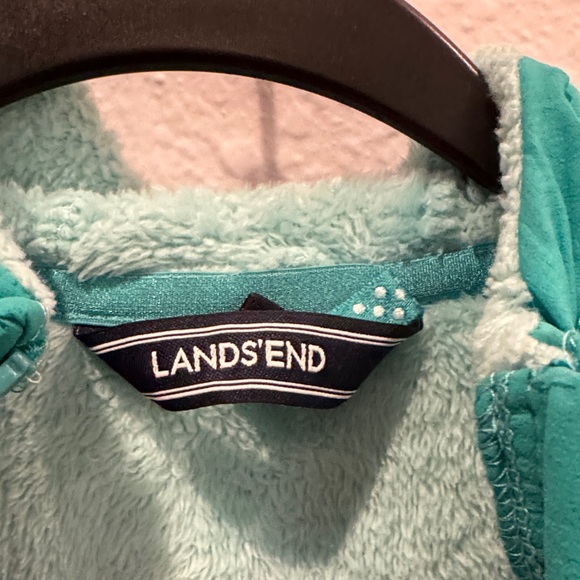 Lands' End Aqua Fleece Jacket Girls M 10/12 - Picture 2 of 6